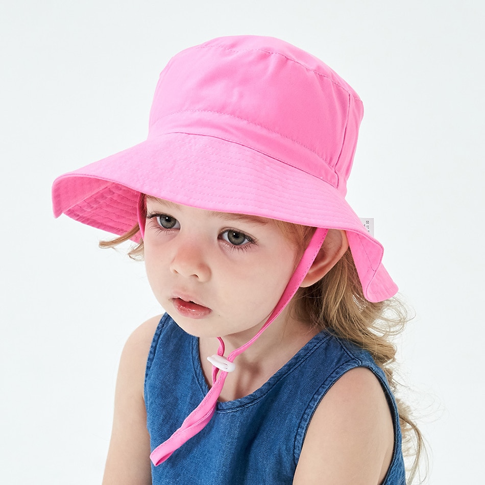 Summer Baby Sun Hat Boys Cap Children Panama Unisex Beach Girls Bucket Hats Cartoon Infant Caps UV Protection